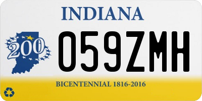 IN license plate 059ZMH