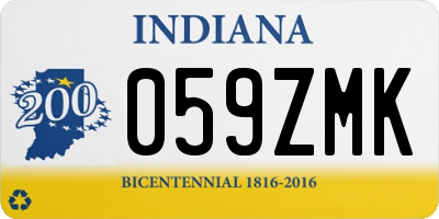 IN license plate 059ZMK