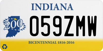IN license plate 059ZMW