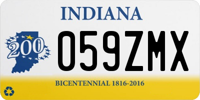 IN license plate 059ZMX