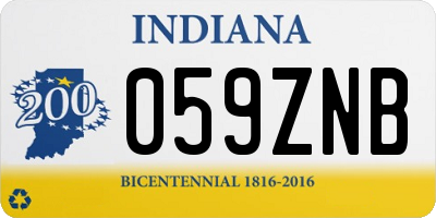 IN license plate 059ZNB