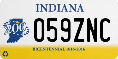 IN license plate 059ZNC