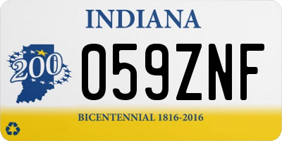 IN license plate 059ZNF