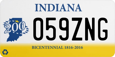 IN license plate 059ZNG