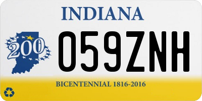 IN license plate 059ZNH