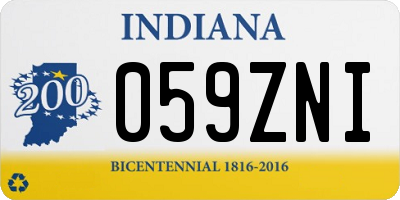 IN license plate 059ZNI