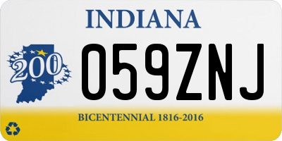 IN license plate 059ZNJ