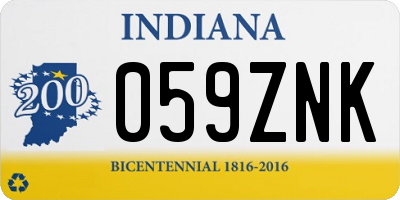 IN license plate 059ZNK