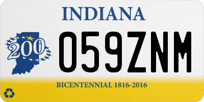 IN license plate 059ZNM
