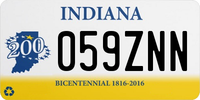 IN license plate 059ZNN