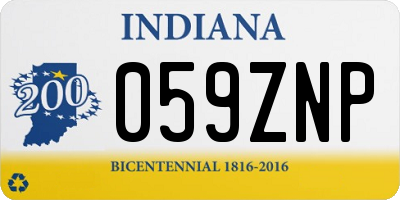 IN license plate 059ZNP