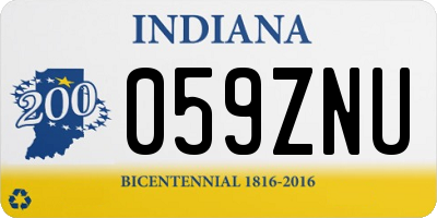 IN license plate 059ZNU