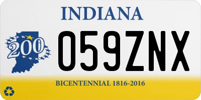 IN license plate 059ZNX