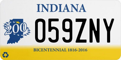 IN license plate 059ZNY