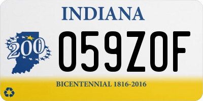 IN license plate 059ZOF
