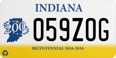 IN license plate 059ZOG