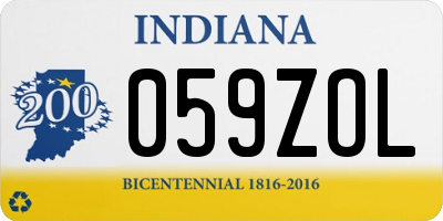 IN license plate 059ZOL