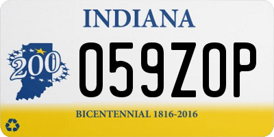 IN license plate 059ZOP