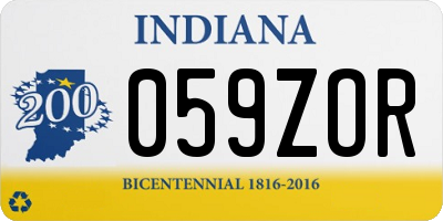 IN license plate 059ZOR