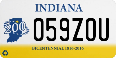 IN license plate 059ZOU