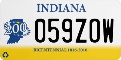 IN license plate 059ZOW