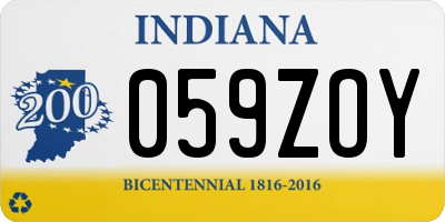 IN license plate 059ZOY