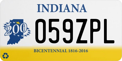 IN license plate 059ZPL