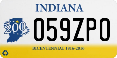 IN license plate 059ZPO