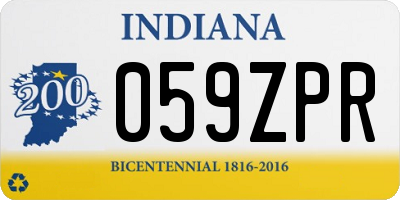 IN license plate 059ZPR