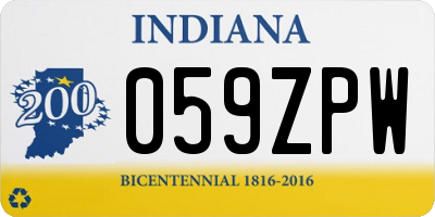 IN license plate 059ZPW