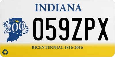 IN license plate 059ZPX