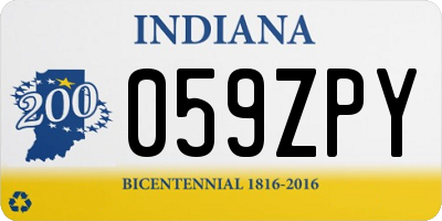 IN license plate 059ZPY