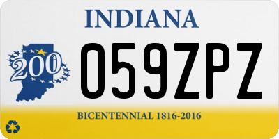 IN license plate 059ZPZ