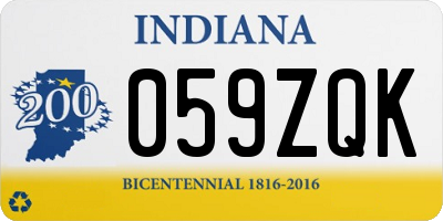 IN license plate 059ZQK