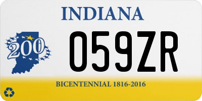 IN license plate 059ZR