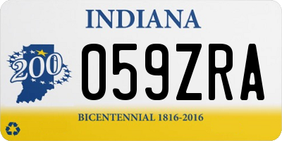IN license plate 059ZRA