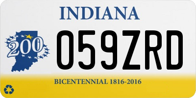 IN license plate 059ZRD