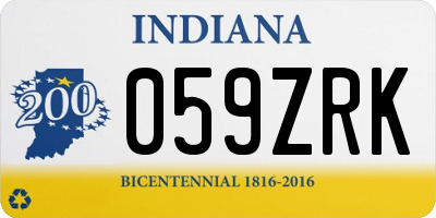 IN license plate 059ZRK