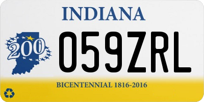 IN license plate 059ZRL