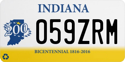 IN license plate 059ZRM