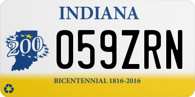 IN license plate 059ZRN