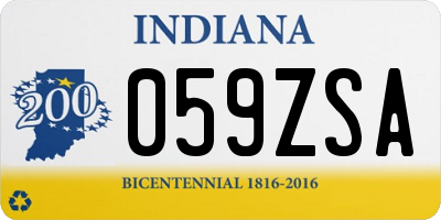 IN license plate 059ZSA