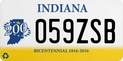 IN license plate 059ZSB