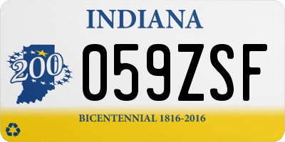 IN license plate 059ZSF