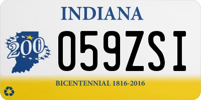 IN license plate 059ZSI
