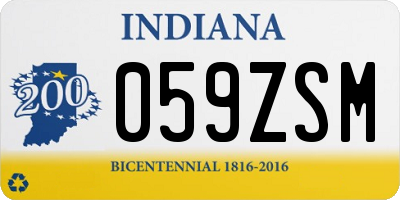 IN license plate 059ZSM