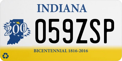 IN license plate 059ZSP