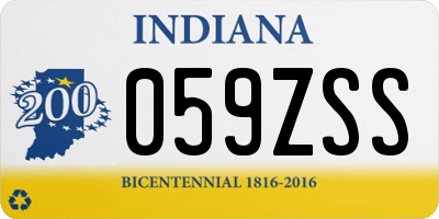 IN license plate 059ZSS