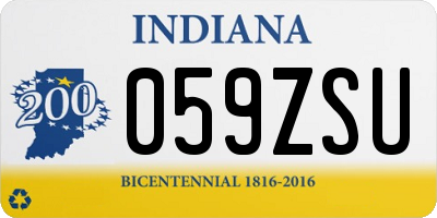IN license plate 059ZSU