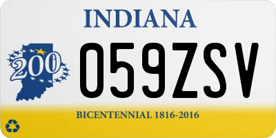 IN license plate 059ZSV